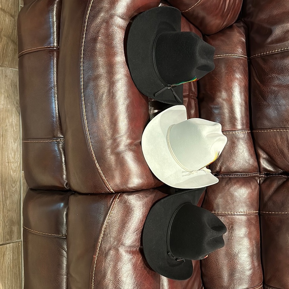 3 cowboy hats size 6 3/4